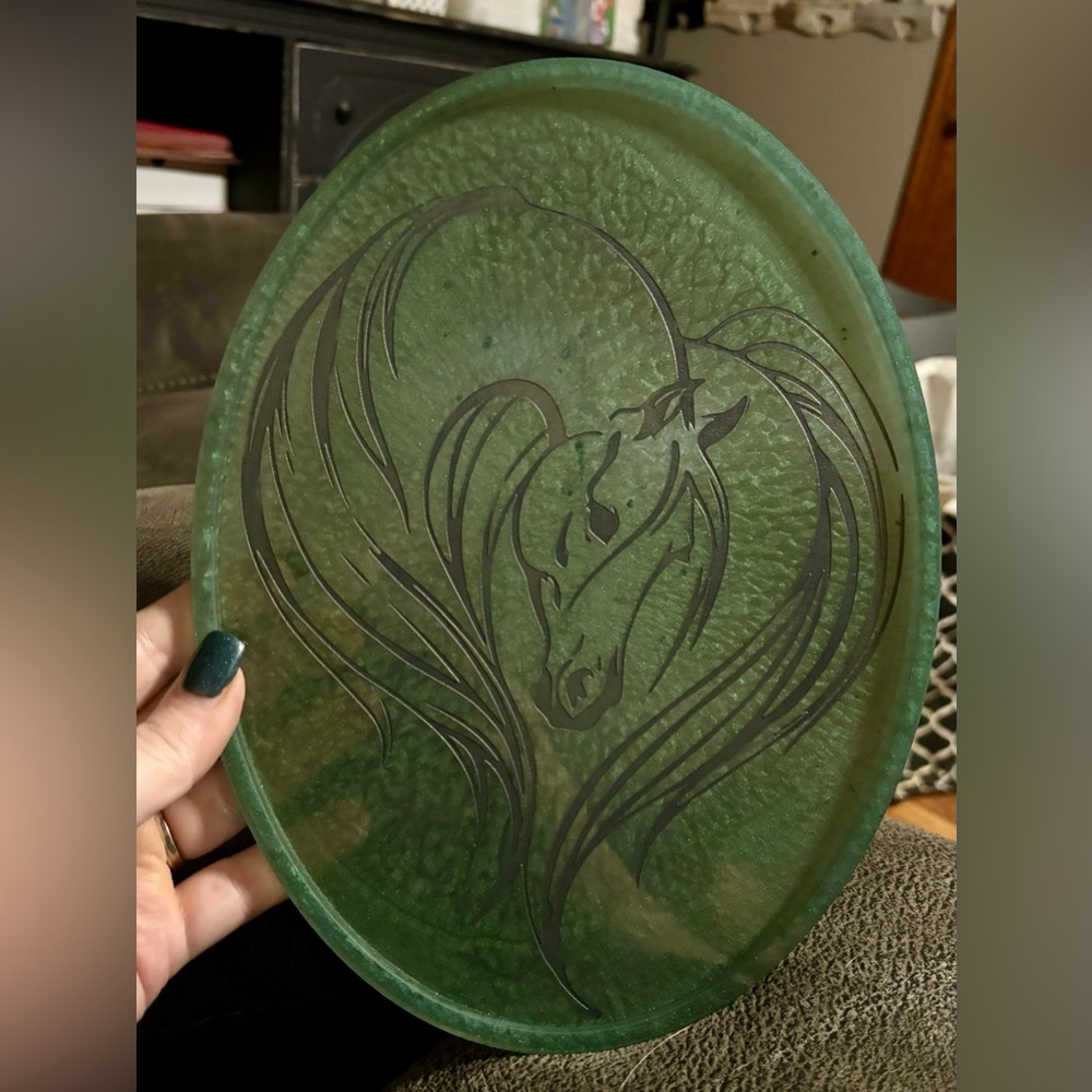 Beautiful Oval Horse Tray; Handmade Home Decor; Equestrian Gift; Horse Lovers